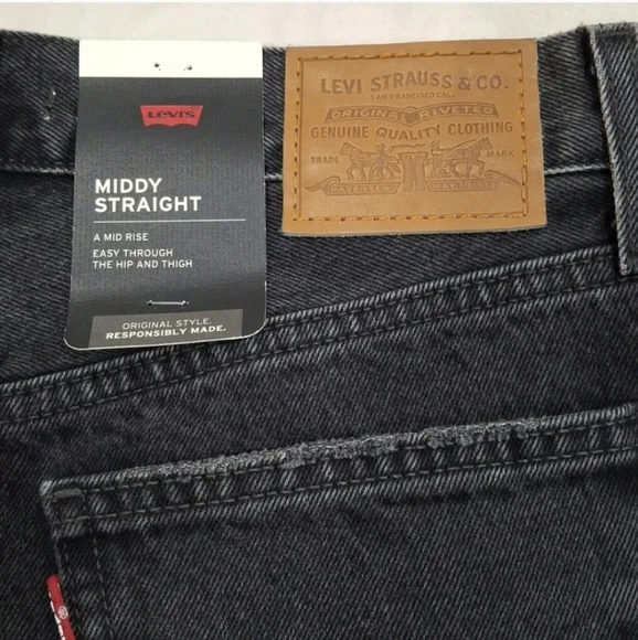 Levi's Premium Middy Straight In No Service Sz 27 Nwt - Picture 10 of 12